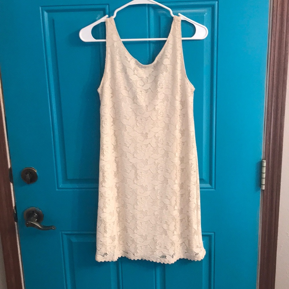 Ivory lace slip dress